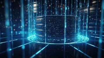 3D rendering of abstract technology concept. Digital data transfer and communication photo
