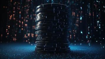 3D rendering of abstract technology concept. Digital data transfer and communication photo
