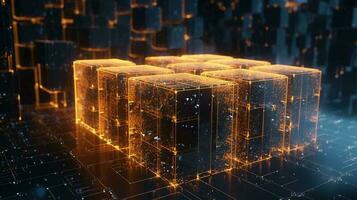 3d representación de resumen tecnología concepto. digital datos transferir y comunicación foto