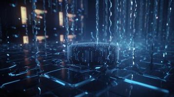 3D rendering of abstract technology concept. Digital data transfer and communication photo