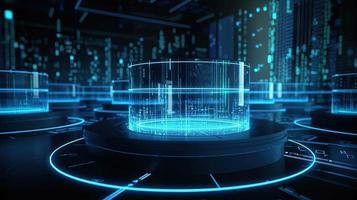 3D rendering of abstract technology concept. Digital data transfer and communication photo