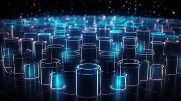 3D rendering of abstract technology concept. Digital data transfer and communication photo
