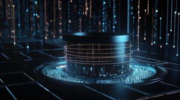 3D rendering of abstract technology concept. Digital data transfer and communication photo