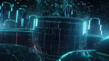 3d representación de resumen tecnología concepto. digital datos transferir y comunicación foto