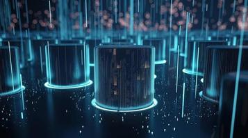 3D rendering of abstract technology concept. Digital data transfer and communication photo