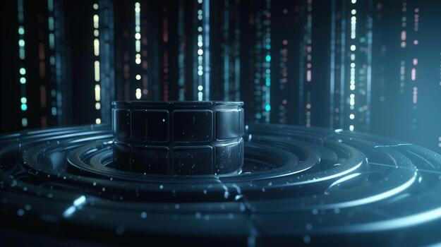 3D rendering of abstract technology concept. Digital data transfer and communication photo