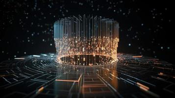 3D rendering of abstract technology concept. Digital data transfer and communication photo