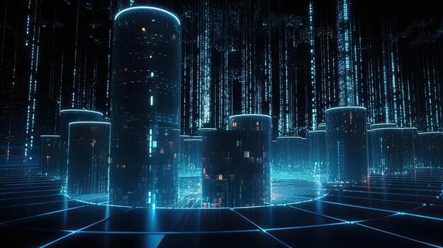 3d representación de resumen tecnología concepto. digital datos transferir y comunicación foto