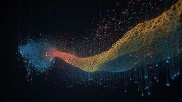 3D rendering of abstract technology concept. Digital data transfer and communication photo
