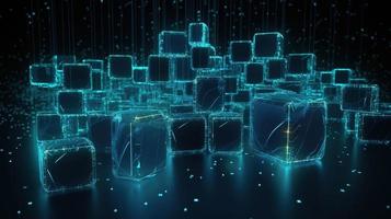 3D rendering of abstract technology concept. Digital data transfer and communication photo