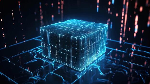 3d representación de resumen tecnología concepto. digital datos transferir y comunicación foto