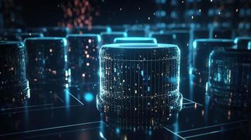 3D rendering of abstract technology concept. Digital data transfer and communication photo