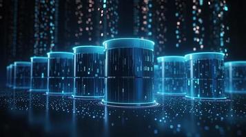 3D rendering of abstract technology concept. Digital data transfer and communication photo