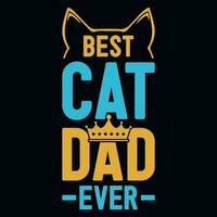 el mejor diseño de camiseta de gato papá vector