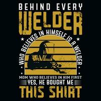 Welder graphics tshirt design vector