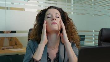 Office worker stressed because of deadline day at work. video