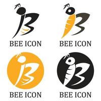 bee logo illustrations design icon vector