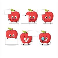 Apple cartoon in character bring information board vector