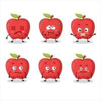Apple cartoon in character with nope expression vector