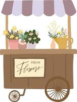 Aesthetic Beige Flower Shop Decoration Illustration vector