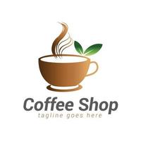 café tienda logo modelo diseño, adecuado para café y té tienda. vector