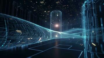 3d rendering of data storage concept. Computer generated abstract background,Digital data storage concept photo