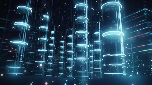 3d rendering of data storage concept. Computer generated abstract background,Digital data storage concept photo