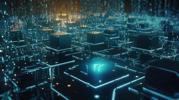 3d representación de datos almacenamiento concepto. computadora generado resumen fondo digital datos almacenamiento concepto foto