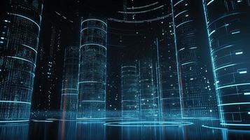 3d rendering of data storage concept. Computer generated abstract background,Digital data storage concept photo