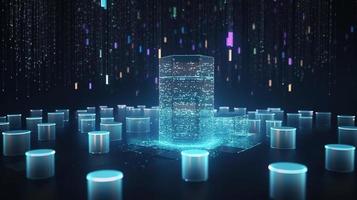 3d rendering of data storage concept. Computer generated abstract background,Digital data storage concept photo