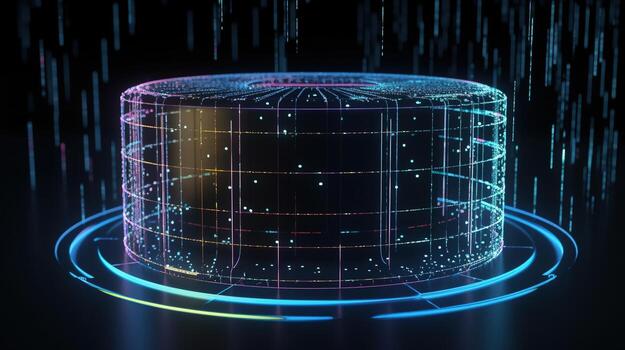 3d rendering of data storage concept. Computer generated abstract background,Digital data storage concept photo