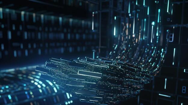 3d rendering of data storage concept. Computer generated abstract background,Digital data storage concept photo