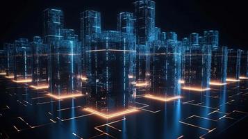3d rendering of data storage concept. Computer generated abstract background,Digital data storage concept photo