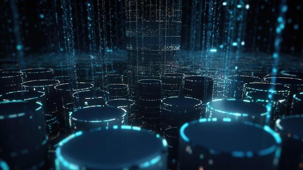 3d rendering of data storage concept. Computer generated abstract background,Digital data storage concept photo