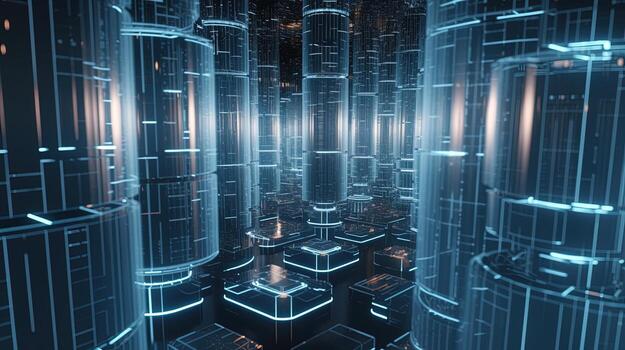 3d rendering of data storage concept. Computer generated abstract background,Digital data storage concept photo