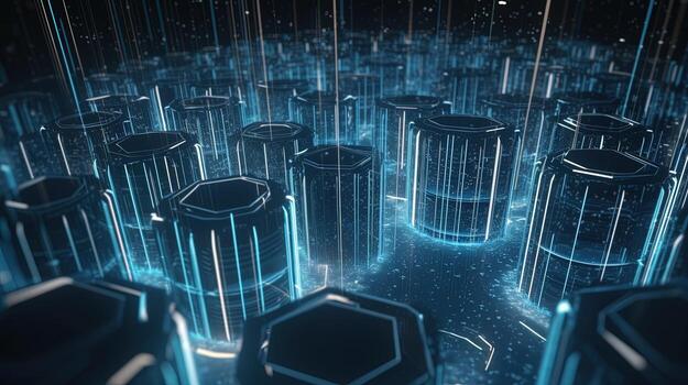 3d rendering of data storage concept. Computer generated abstract background,Digital data storage concept photo