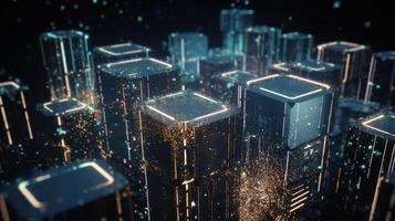 3d rendering of data storage concept. Computer generated abstract background,Digital data storage concept photo