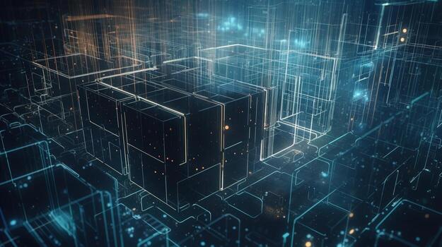 3d rendering of data storage concept. Computer generated abstract background,Digital data storage concept photo