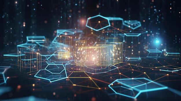 3d rendering of data storage concept. Computer generated abstract background,Digital data storage concept photo