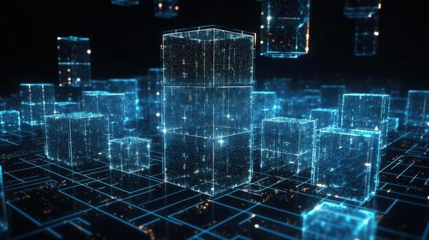 3d rendering of data storage concept. Computer generated abstract background,Digital data storage concept photo