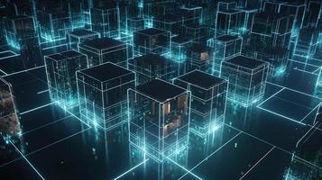 3d rendering of data storage concept. Computer generated abstract background,Digital data storage concept photo