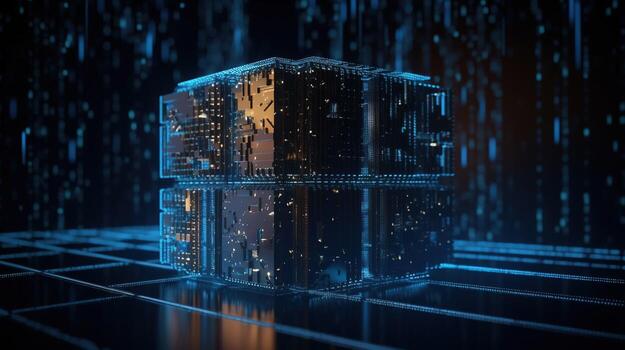 3d rendering of data storage concept. Computer generated abstract background,Digital data storage concept photo