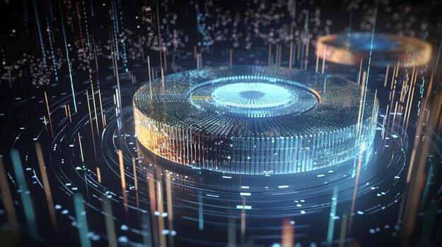 3d rendering of data storage concept. Computer generated abstract background,Digital data storage concept photo