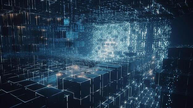 3d representación de datos almacenamiento concepto. computadora generado resumen fondo digital datos almacenamiento concepto foto