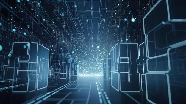 3d rendering of data storage concept. Computer generated abstract background,Digital data storage concept photo