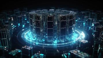 3d rendering of data storage concept. Computer generated abstract background,Digital data storage concept photo