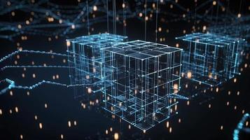 3d rendering of data storage concept. Computer generated abstract background,Digital data storage concept photo
