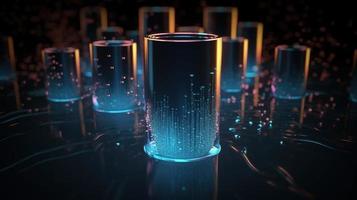 3d rendering of data storage concept. Computer generated abstract background,Digital data storage concept photo