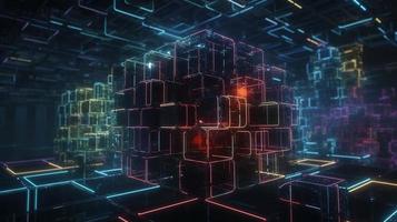 3d rendering of data storage concept. Computer generated abstract background,Digital data storage concept photo