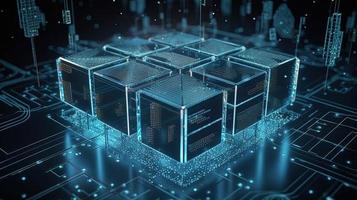 3d rendering of data storage concept. Computer generated abstract background,Digital data storage concept photo